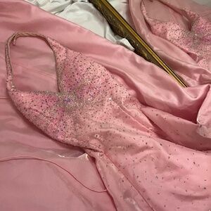 Vintage Y2K Pink Halter Gown